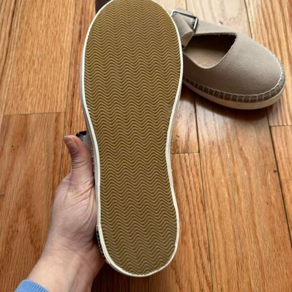 Seavees Mesa Mary Jane Espadrille Women's Size 7.5 Oyster Suede Flats Like New - Picture 6 of 8